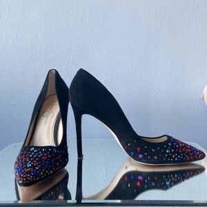 Jessica Simpson Multicolor Rhinestone Heels